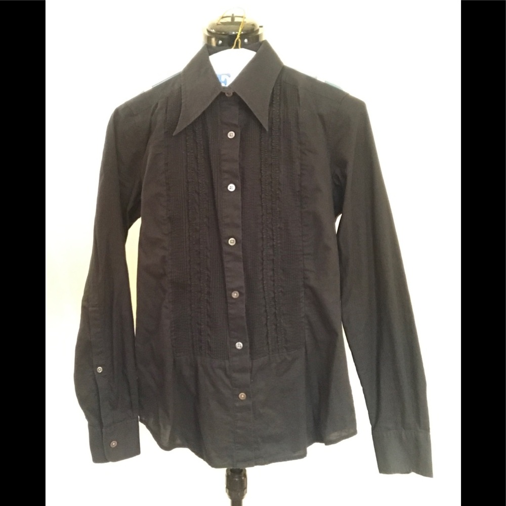 Express black tuxedo button up